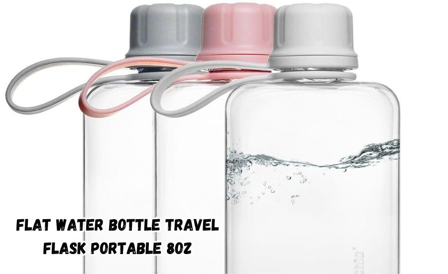 flat water bottle travel flask portable 8oz